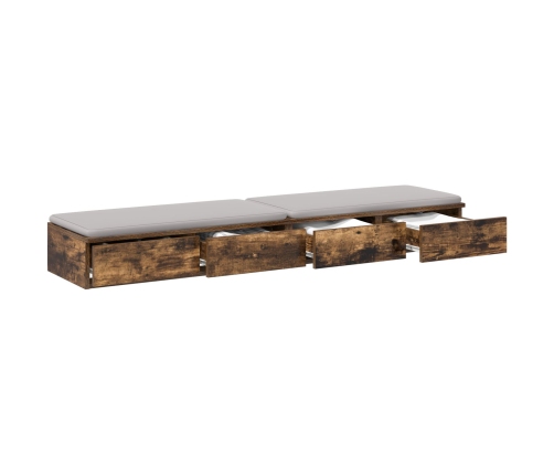 Mesa de Noche  Roble Ahumado Madera Durable 160 x 36.5 x 16.5 cm