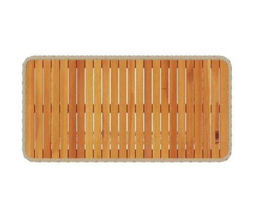 Conjunto de Comedor de Jardín de 4 Piezas con Cojines Beige de Ratán y Acacia