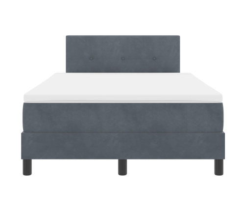 Cama con colchón Box Spring  Gris oscuro 120x200 cm Terciopelo