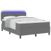 Cama con somier  con colchón y luz LED gris 160x200 cm Tela de terciopelo