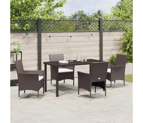 Juego de Comedor Jardín  de 5 Piezas Marrón Poliratán