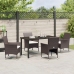 Juego de Comedor Jardín  de 5 Piezas Marrón Poliratán