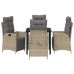 Set de 5 piezas de jardín color beige de ratán sintético