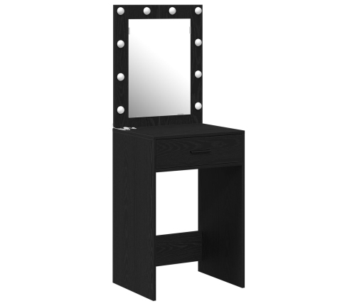 Mesa de Tocador  con Luces LED Roble Negro 50x41x135 cm