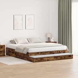 Cama  Roble Ahumado 200x200 cm