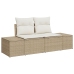 Conjunto de Sofás de Jardín  8 Piezas Beige, Blanco