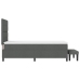 Cama con Box Spring  con colchón y banco gris oscuro 100x200 cm tela