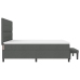 Cama con somier de  con colchón y banco gris oscuro 200x200 cm tela