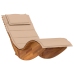 Tumbona de sol Set de 2 Beige Madera y tela tapizada Grande