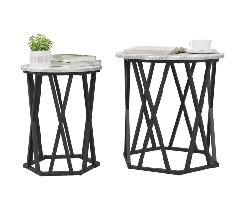 Mesas Laterales  2 pcs Gris Sonoma Madera Ingenierizada
