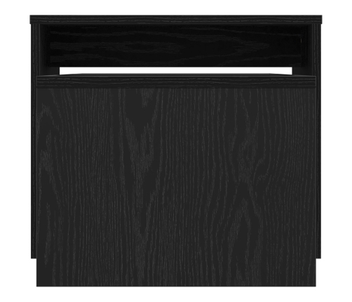 Mesa de Centro  Negra y de Roble 100x48x40 cm de Madera de Ingeniería