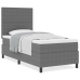 Cama con Base Tapizada  con Colchón Gris Claro 90x200 cm Tela de Terciopelo