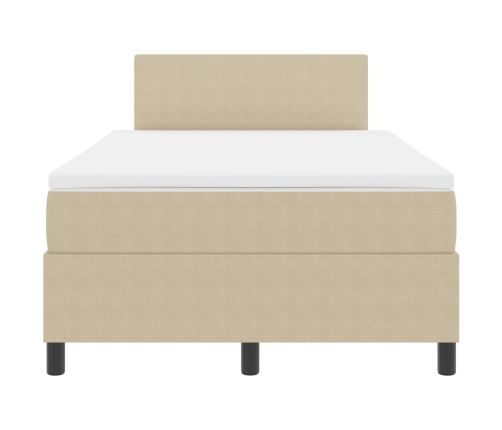 Cama con Somier  con Colchón y Luz LED Beige 120x200 cm Tela de Pana