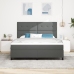 Cama de Caja de Resortes  Gris Oscuro Super King Tela