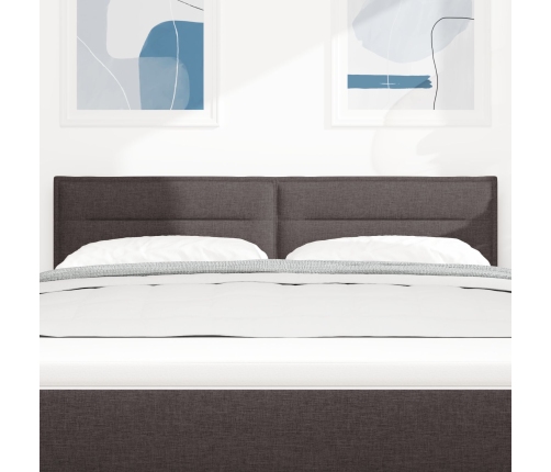 Cabecero diseño Lines marrón oscuro 160 cm tela