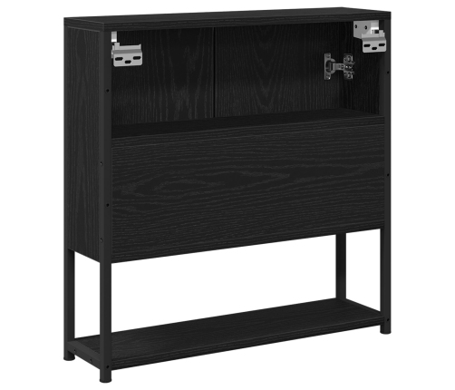 Espejo-Cabinet para Baño Roble Negro 60x16x60 cm Madera de ingeniería