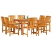 Conjunto de Comedor para Jardín de 9 Piezas  en Madera Sólida de Acacia