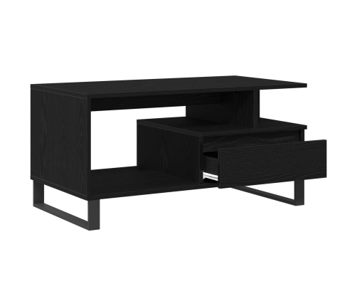Mesa de Café  Negra de Roble 90x49x45 cm de Madera Elaborada