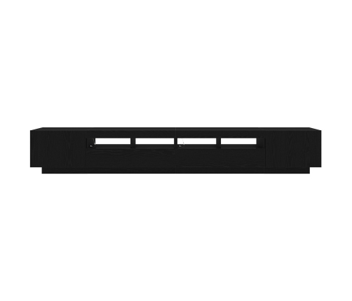 Mueble para TV  con luces LED Negro Roble 260x35x40 cm de madera