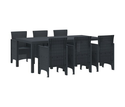 Conjunto de Comedor de Jardín de 7 Piezas  Antracita Ratan Polipropileno