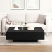 Mesa de café  negra, de roble, 100x100x31 cm, madera contrachapada