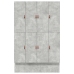Estructura de Cama Gris Concreto Madera Sólida 140 x 190 cm