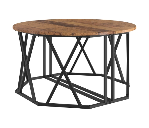Mesa de café  de madera vieja 80x80x42 cm de madera compuesta