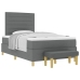 Cama con Box Spring y Banco Gris Oscuro 120x200 cm Tela