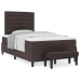 Cama con Somier y Colchón & Banco Marrón Oscuro 120x200 cm Tela