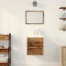 Gabinete de lavabo  con lavabo integrado Madera negra madera compuesta, Gabinete de lavabo  Madera vieja 41x38,5x45 cm Madera compuesta