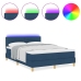 Cama Box Spring con Colchón & LED Azul 140x190 cm Tela