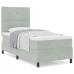 Cama Box Spring  con Colchón Gris Claro 100x200 cm Terciopelo