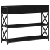 Mesa Consola  Negro Roble 100x28x75 cm Madera Elaborada y Acero