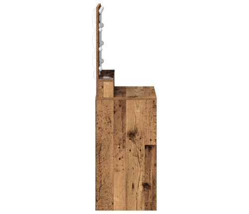 Mesa de Tocador  con Luces LED - Madera Vieja, 50x41x135 cm