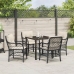 Conjunto de Comedor de Jardín de 5 Piezas con Cojines Negro Ratán Sintético