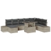 Set de Sofá de Jardín  9 Piezas Marrón claro, negro