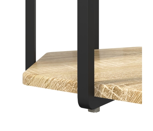 Mesa auxiliar  de 2 piezas de madera de roble Sonoma y metal