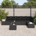 Conjunto de Sofás de Jardín de 7 Piezas con Cojines Beige Poliratán