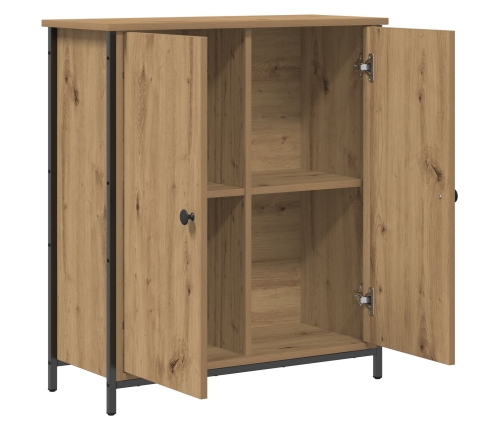 Aparador  de Roble Artesanal 70x30x80 cm de Madera Ingenierizada y Acero