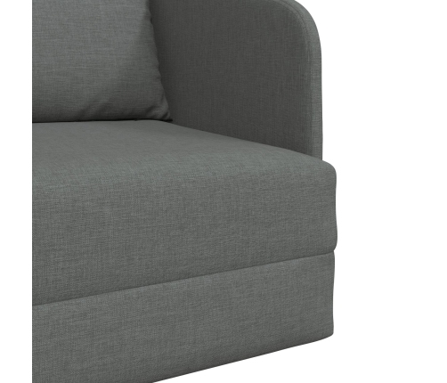Sofá Cama de Piso  2-en-1 Gris Oscuro 65x80x83 cm Tela