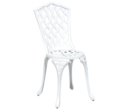Conjunto de comedor para el jardín de 5 piezas  de aluminio fundido blanco