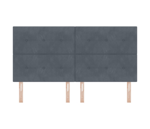 Cabecera  con botones acolchados en gris oscuro de 180 cm de terciopelo
