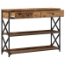 Mesa Consola  de Madera Vieja 100x28x75 cm de Madera Ingenierizada y Acero