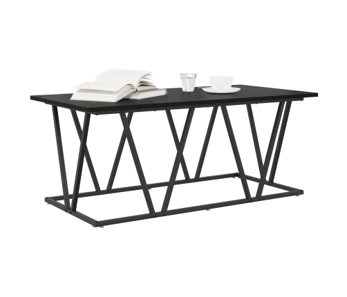 Mesa de café  en negro y roble, 100x50x40 cm, de madera y metal