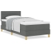Cama Box Spring  con Colchón Gris Oscuro 100x200 cm Tela