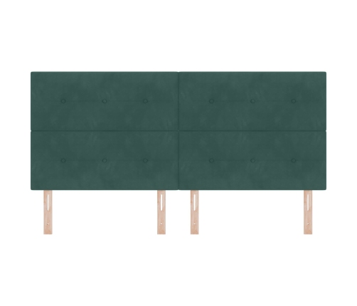 Cabecero  con Botones Verde Oscuro 200 cm Terciopelo