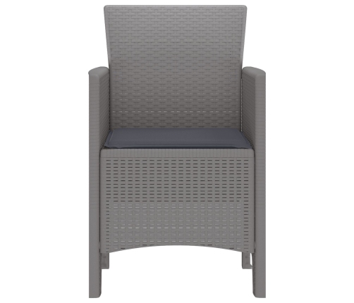 Silla de Jardín  Juego de 2 Gris Claro, Antracita Polipropileno