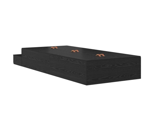 Cama con Almacenamiento  Roble Negro Madera Resistente