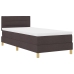 Cama con somier  con colchón marrón oscuro 100x200 cm Tela