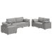 Set de Sofá de 3 Piezas con Cojines de Tela Gris Nube